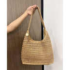 Straw Bags For Women, Large Woven Tote Bag, Summer Beach Shoulder Bag, Hobo Handbag For Vacation, Travel Casual Purse
