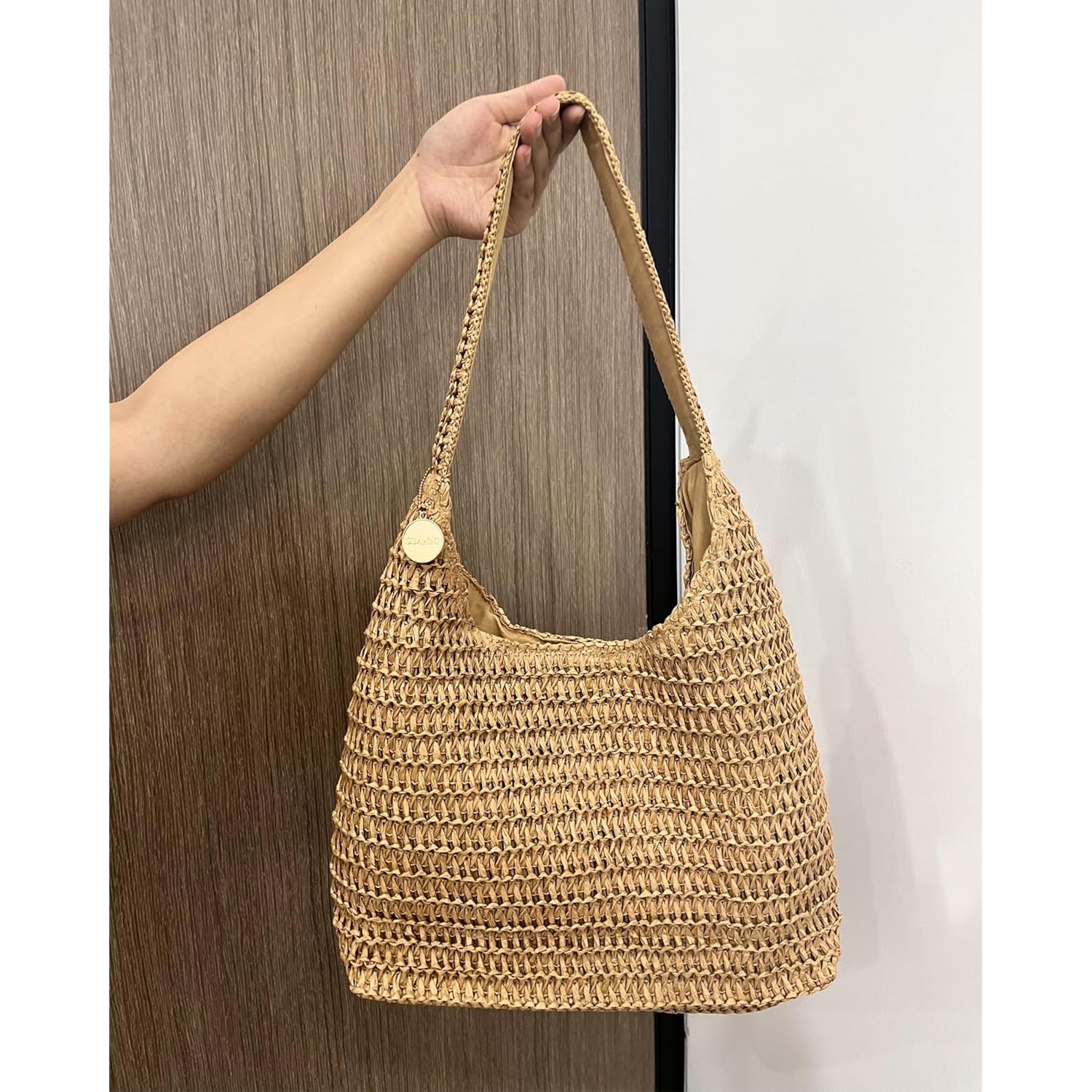 Straw Bags For Women, Large Woven Tote Bag, Summer Beach Shoulder Bag, Hobo Handbag For Vacation, Travel Casual Purse