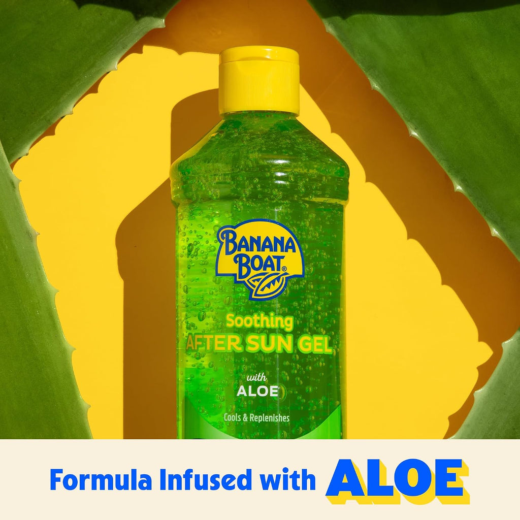 Banana Boat Soothing After Sun Gel With Aloe Twin Pack | Aloe Vera Gel, Sunburn Relief, After Sun Care, 16 Fl Oz Each