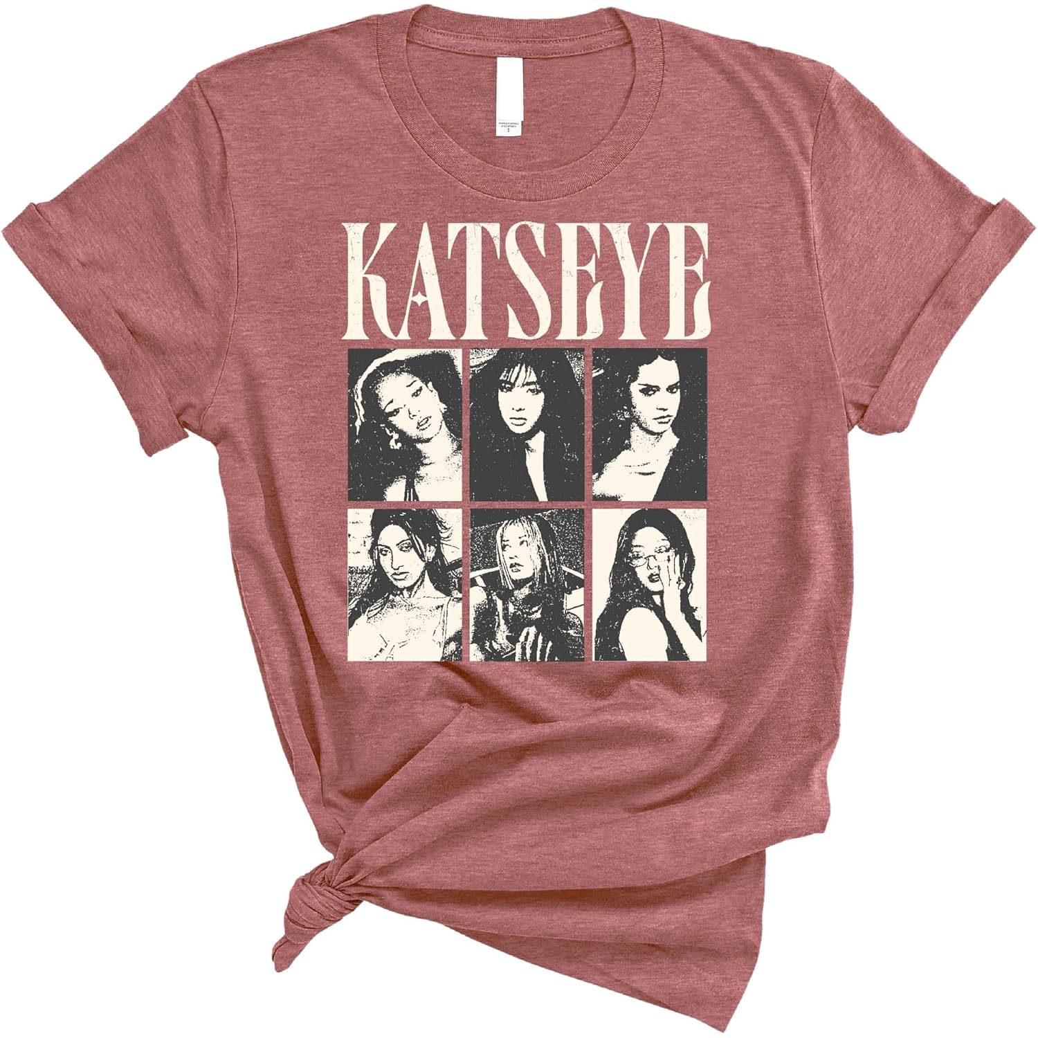 Katseye Vintage Style Photo Collage T Shirt Retro Pop Culture Casual Streetwear Tee