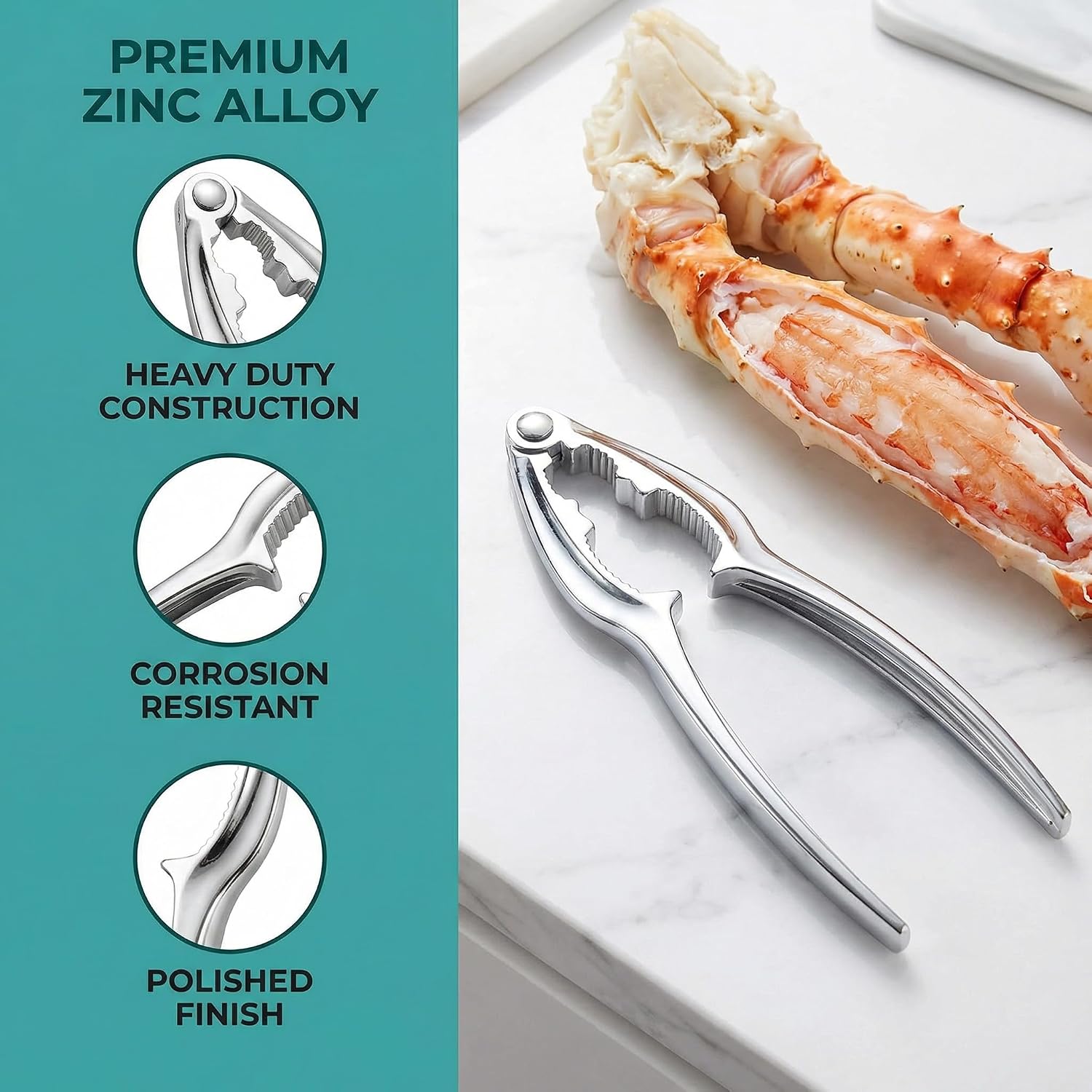 8 Pcs Seafood Tool Set,Crab Crackers And Tools Set,Crab Leg Cracker Tool,4 Crab Leg Crackers, 4 Stainless Steel Crab Forks And 1 Storage Bag,Suitable For Seafood And Various Nuts