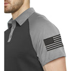 Men'S Polo Shirt Short Sleeve Quick Dry American Flag Print Graphic Split Color Golf Shirt For Sport