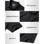Cotrasen Men'S Polo Shirts Short Sleeve Soft Cotton Pique T-Shirts 3 Buttons Classic Fit Casual Performance Golf Shirts