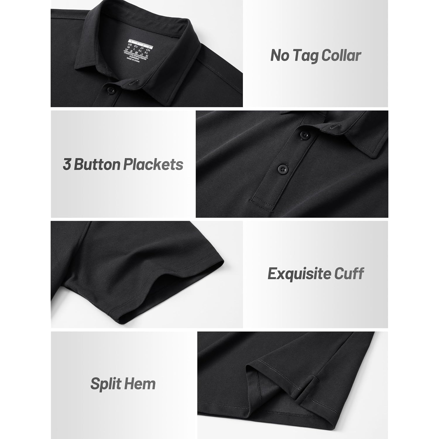 Cotrasen Men'S Polo Shirts Short Sleeve Soft Cotton Pique T-Shirts 3 Buttons Classic Fit Casual Performance Golf Shirts