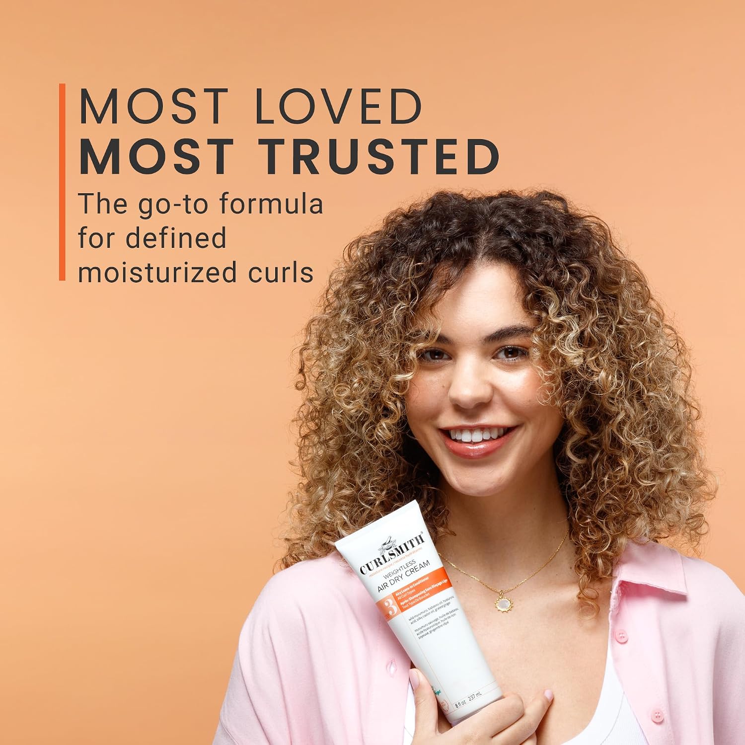 Curlsmith Weightless Air Dry Cream For Hair, Hydrating And Detangling, Leave In Conditioner For Curly Hair, For All Curl Types, Vegan & Cruelty-Free