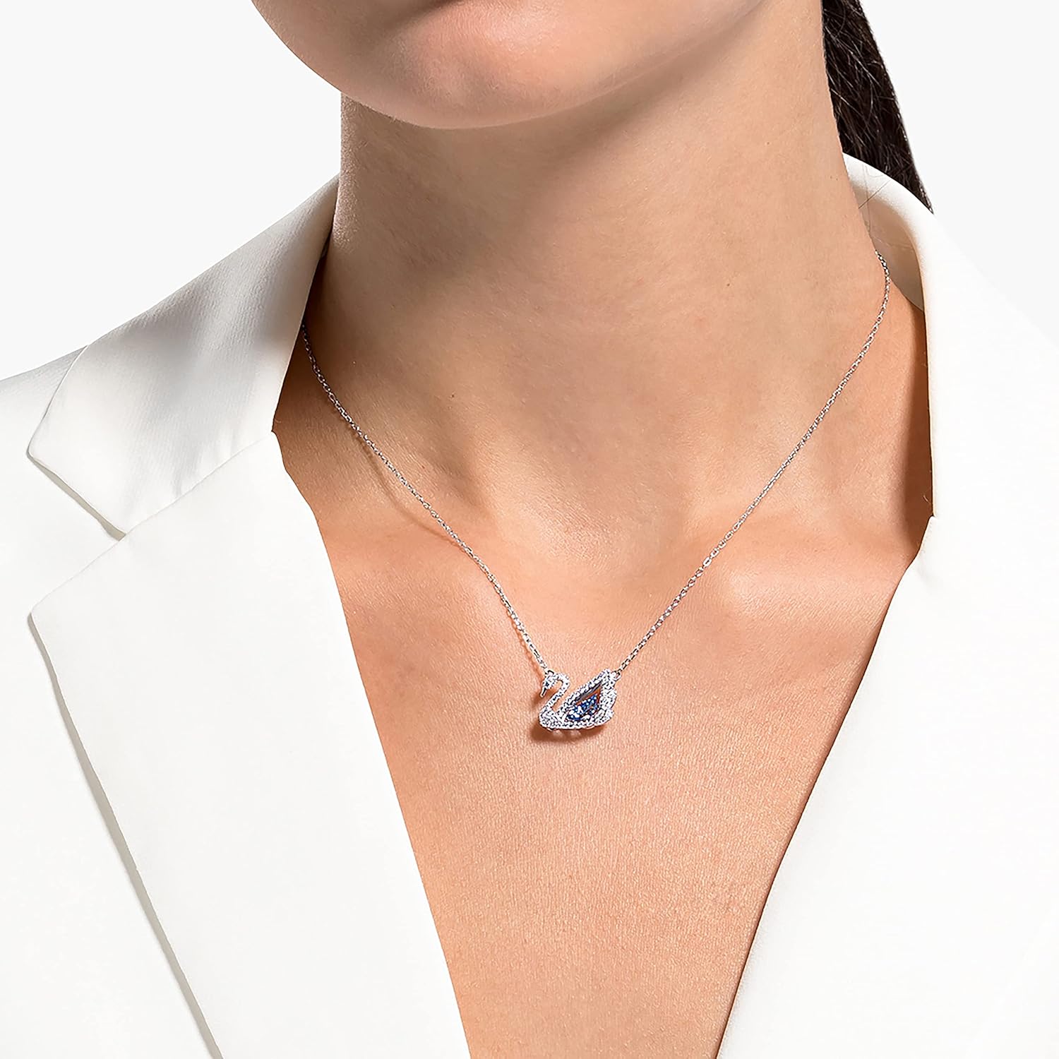 Swarovski Dancing Swan Necklace Jewelry Collection, Rhodium Finish