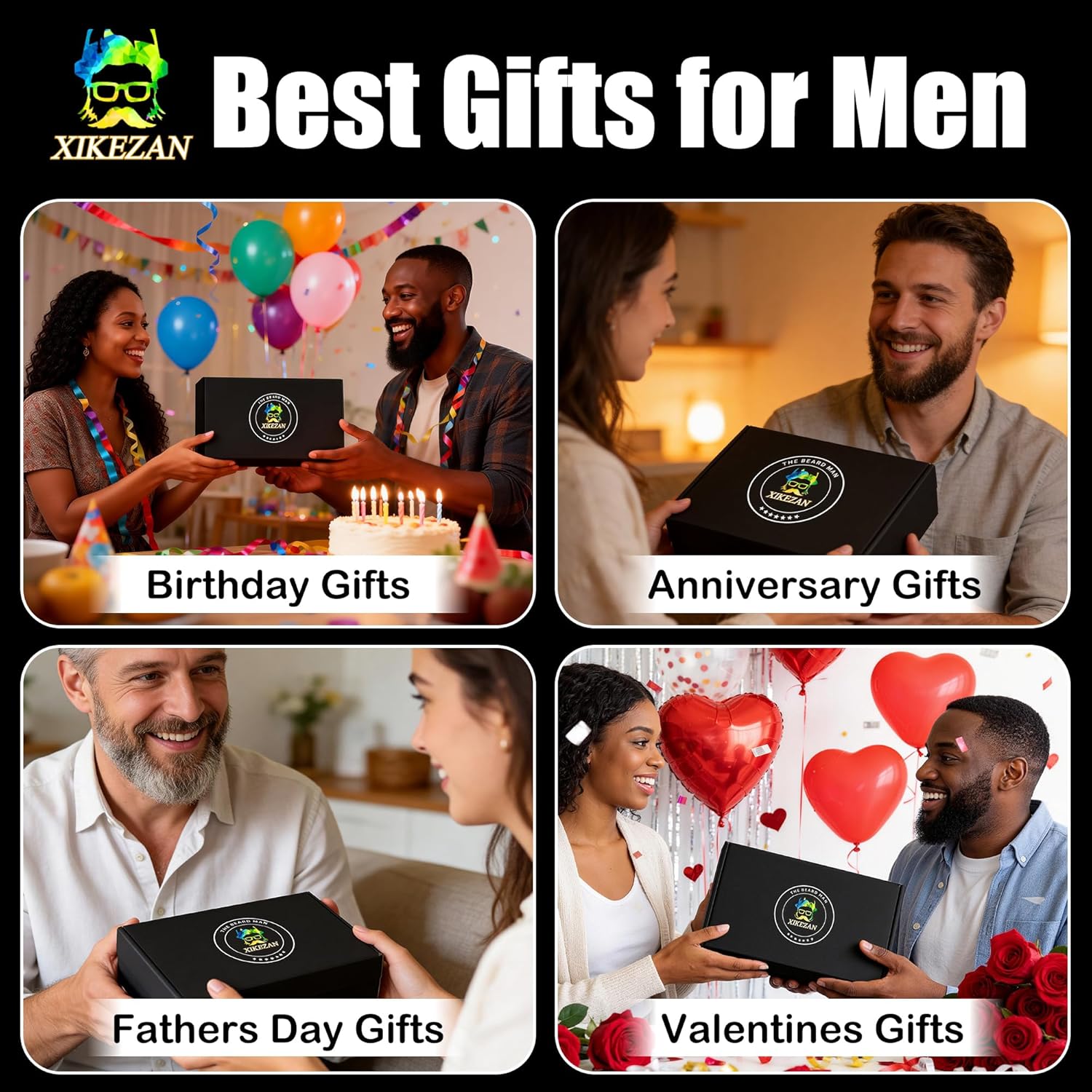 Beard Straightener for Men w/Beard Oil, Balm, Comb & E-Book for All Beard Type,w/Dual Voltage Travel-Friendly,Auto Shut-Off,Anti-Scald Feature Heated Straightening Brush Kit,Unique Gifts for Men Him