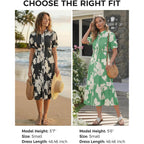 Wenrine Womens Casual Shirt Dress Floral Collared Short Sleeve Button Down Drawstring Waist Loose Summer Maxi Dresses