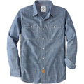 Dubinik® Chambray Shirt Men Cotton Casual Lightweight | 100% Cotton, Soft, Comfortable, Work, Breathable, 2 Pockets, Regular Fit, Vintage, Spring, Summer, Fall, Winter
