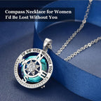 Mothers Day Gifts for Wife Compass Necklaces for Womens Jewelry for Wife Birthday Gift Ideas Wedding Anniversary Birthday Gifts for Wife Her Necklace, 18k Real Gold Filled S925 Sterling Silver Based