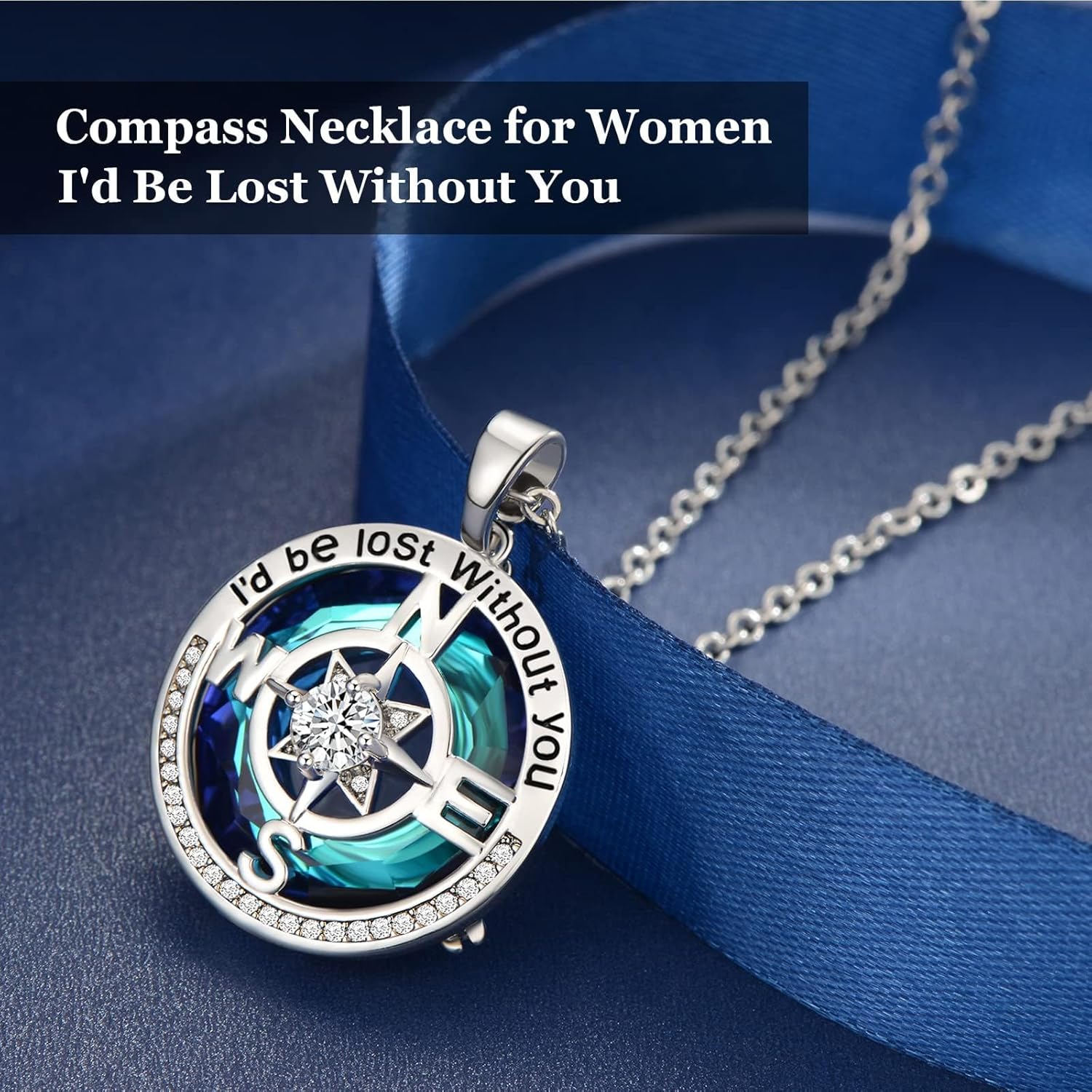Mothers Day Gifts for Wife Compass Necklaces for Womens Jewelry for Wife Birthday Gift Ideas Wedding Anniversary Birthday Gifts for Wife Her Necklace, 18k Real Gold Filled S925 Sterling Silver Based