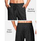 Iseegz 7" / 9" Men'S Linen Shorts Dressy Casual Work Golf Cotton Linen Shorts For Men Flat Front With Pockets Belt Loop