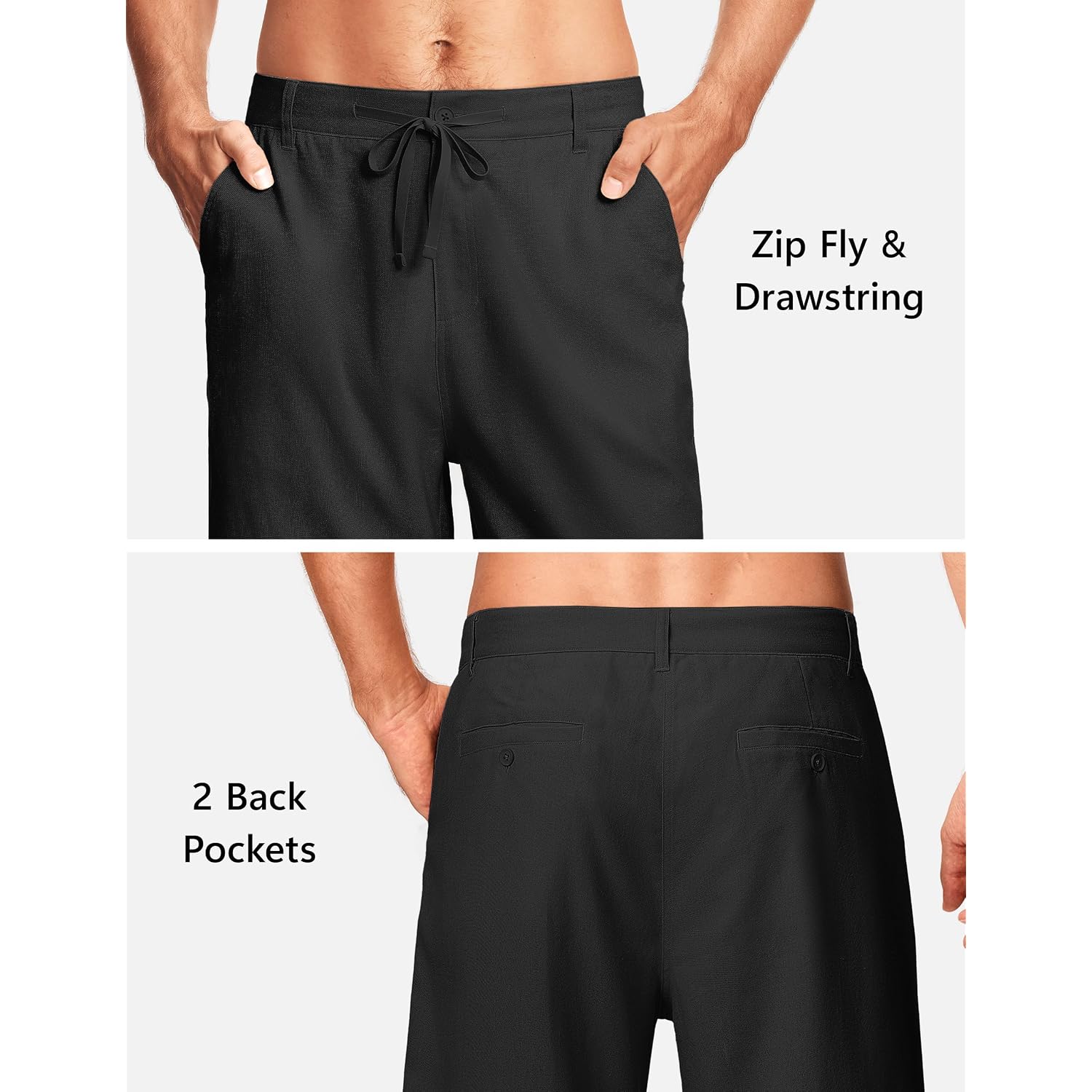Iseegz 7" / 9" Men'S Linen Shorts Dressy Casual Work Golf Cotton Linen Shorts For Men Flat Front With Pockets Belt Loop