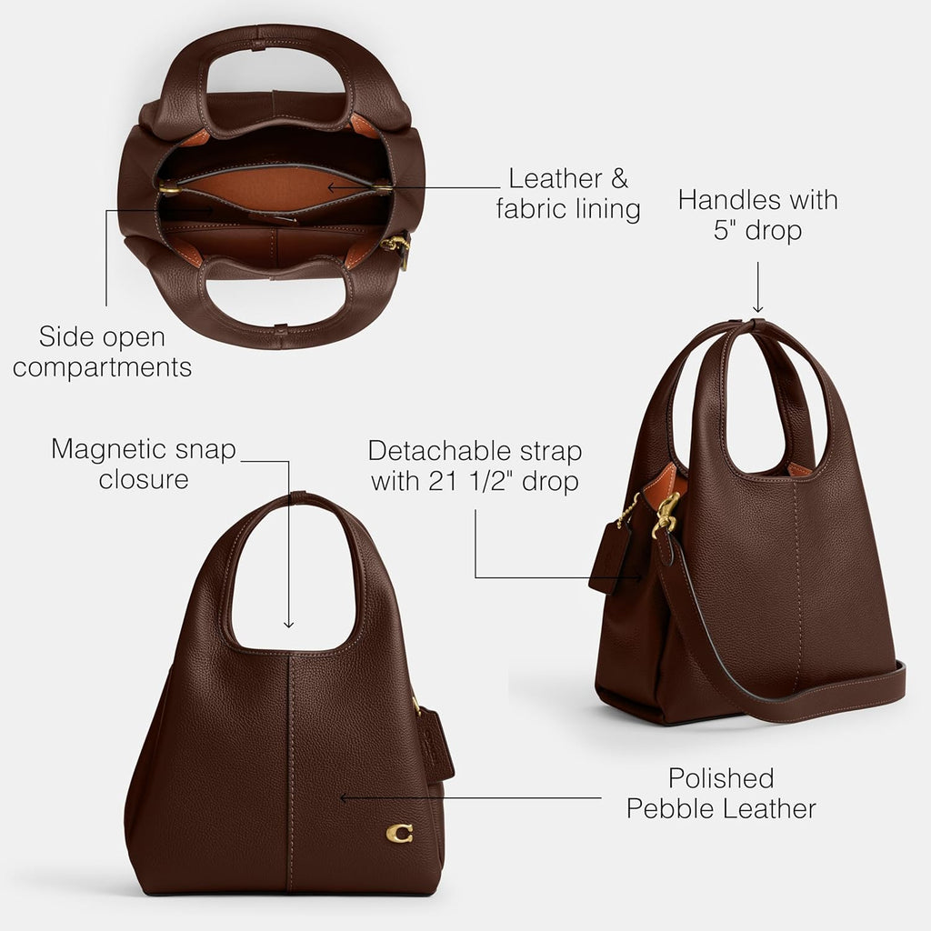 COACH Polished Pebble Leather Lana Shoulder Bag 23