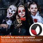 3 Set Black White Red Face Body Paint,3 Colors Clown Makeup Kit With Sponge And Brush,Joker Face Body Paint For Halloween Cosplay,Special Effect Makeup And Costume-Themed Party