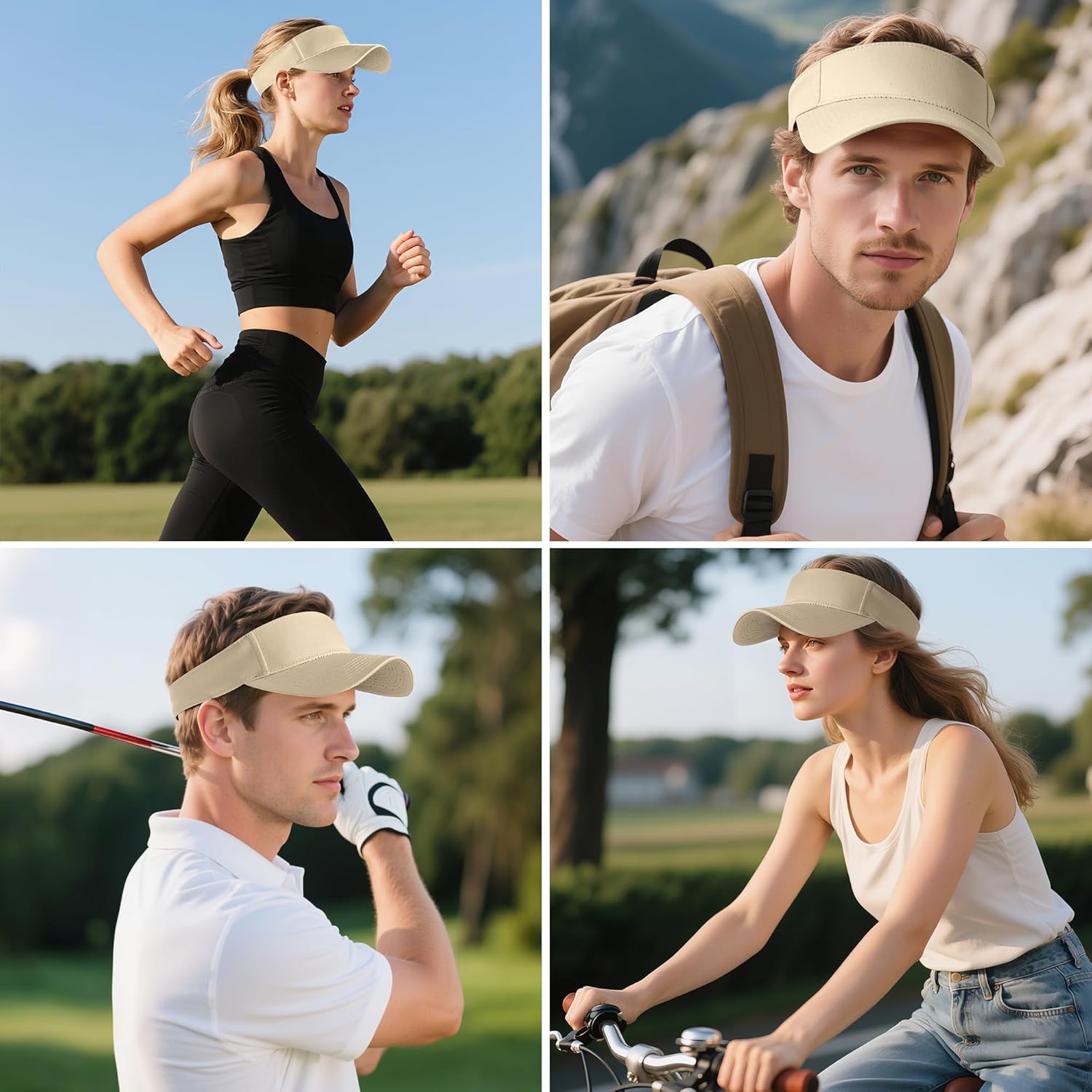 Dxhycc Sport Sun Visor Hats for Women Men, Adjustable Cotton Ball Caps Sun Caps for Golf, Running, and Outdoor Activities
