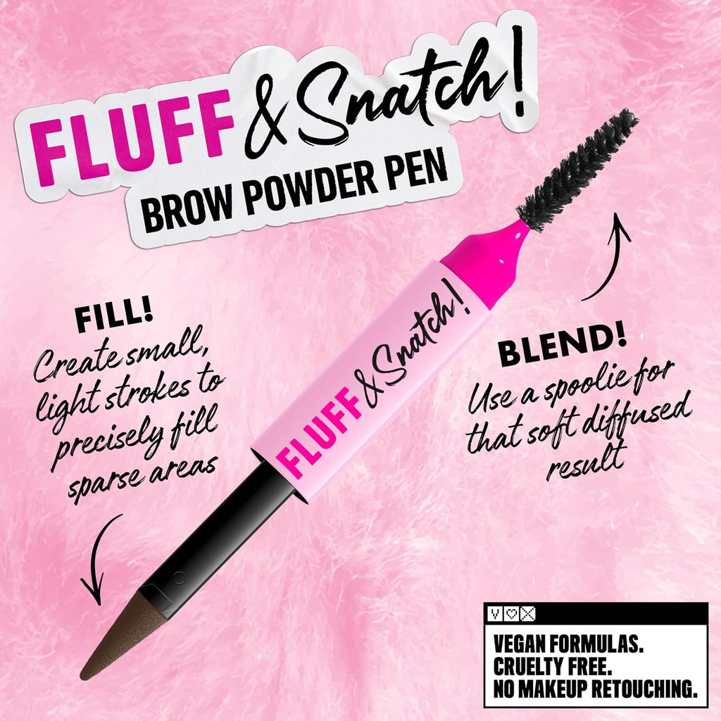Nyx Professional Makeup Fluff & Snatch Brow Powder Pen, Cream To Powder Eyebrow Pen For Soft, Defined Brows, Smudge And Transfer-Resistant Formula - Espresso