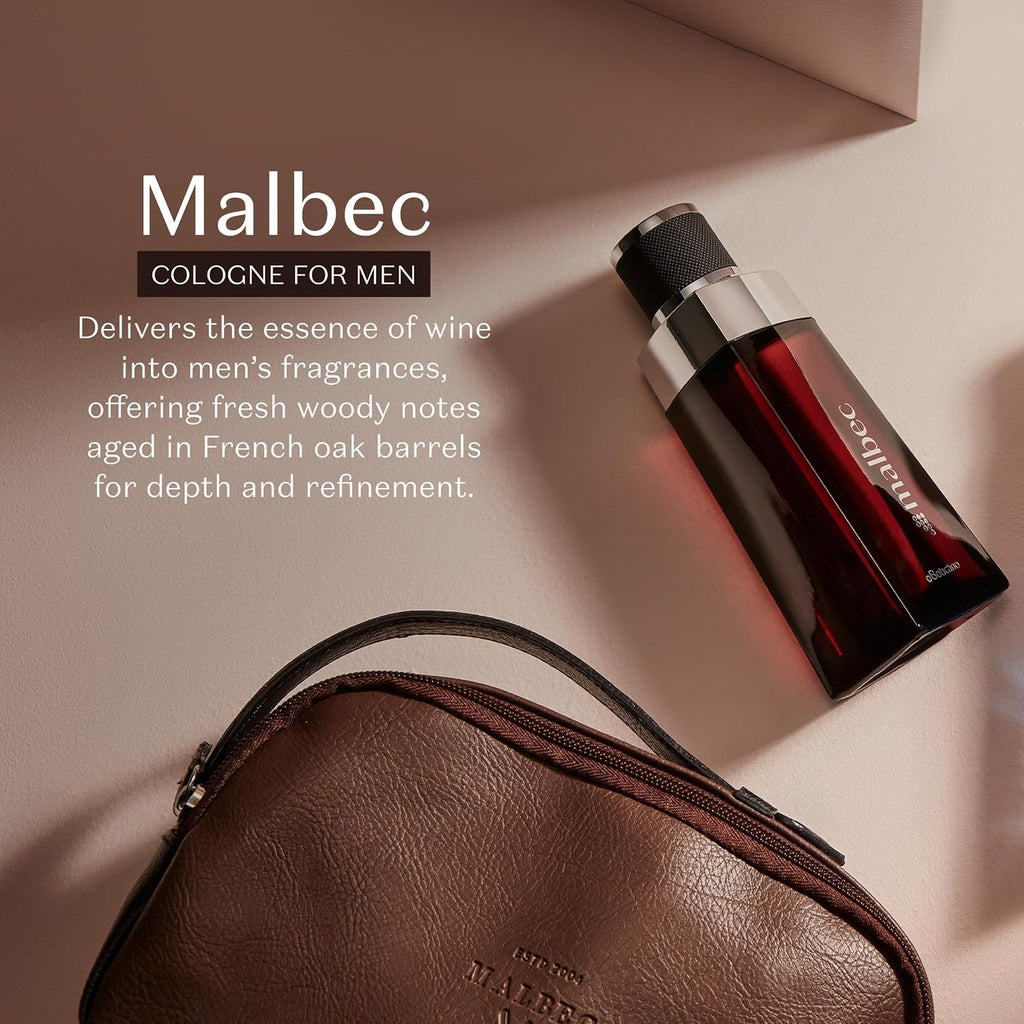 Malbec O Boticário Classic Eau De Toilette - Long-Lasting Cologne For Men - Unique French Oak Barrel-Aged Red Wine & Woody Amber Scent - Premium Mens Fragrance - Citrus, Amber & Vanilla - 3.4 Oz