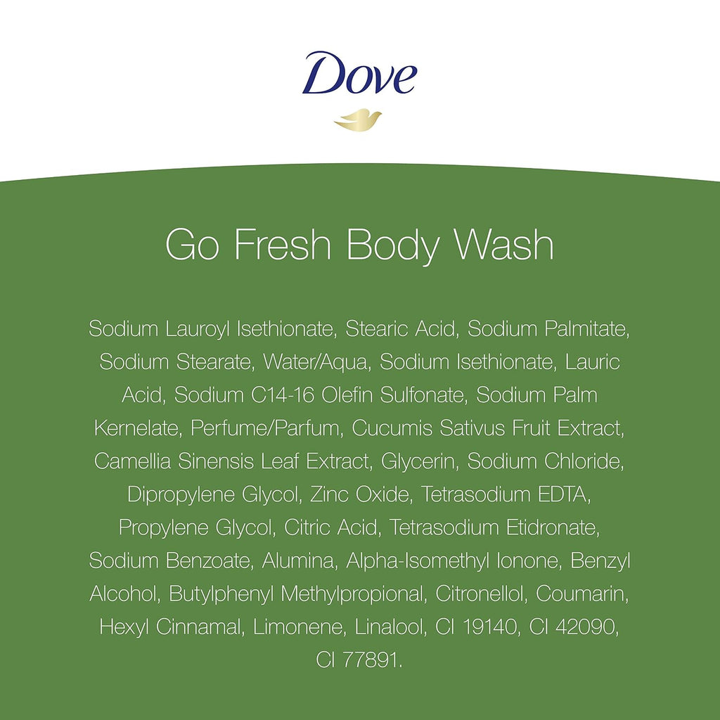 Dove Go Fresh Refreshing Body Wash Revitalizes And Refreshes Skin Cucumber And Green Tea Effectively Washes Away Bacteria While Nourishing Your Skin 12 Oz