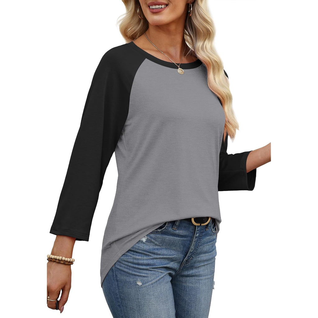 3/4 Length Sleeve Womens Tops Baseball Shirt Women Summer Outfits Women'S T-Shirts Tees Blouses