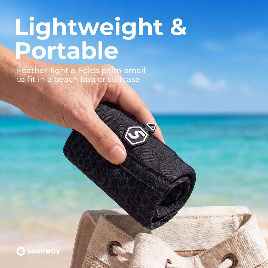 Seekway Water Shoes Quick-Dry Aqua Socks Barefoot Slip-On For Beach Pool Swim River Yoga Lake Surf Women Men Black Sk001