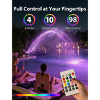 2026 Upgrade Height Solar Pool Fountain With 10-Color 4-Modes Led Lights, Auto Light-Sensing Sprinkler Waterfall For Above & Inground Pools With Remote, 360° Adjustable Dual Spray For Cooling (White)