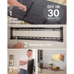 Sanus Low Profile Tv Wall Mount For 40" To 80" Tvs - Universal Fixed Wall Mount Tv Bracket, Slim 1” Profile - 3 Step Easy Install W/Included Hardware - Ul Certified
