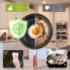 10 Inch Nonstick Frying Pan, Tri-Ply Clad Stainless Steel Skillet With Reinforced Coating, Detachable Handle With Sleeve, Dishwasher & Oven Safe, Induction Compatible, Pfoa-Free Fajita Pans