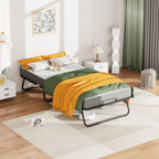 Folding Bed With 5 Inch Mattress, 75” X 38” Portable Rollaway Bed With Memory Mattress And Metal Frame For Adults,Guest, Twin Size,Cot Size