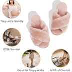 Crazy Lady Women'S Fuzzy Fluffy House Slippers Cute Plush Memory Foam Shoes Cross Band Indoor Outdoor Open Toe Sandals
