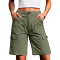Bermuda Cargo Shorts for Women Casual Long Knee Length High Waisted Stretch Wide Leg Relaxed Fit