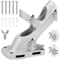 1" Flag Pole Holder For Outside House, Reeron 2-Positions Metal Flagpole Bracket Mounts, Aluminium Rustproof Flag Pole Wall Porch Mounting Brackets With 3 Fixed Holes & Steel Hardwares (Silver-1 Pack)