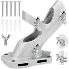 1" Flag Pole Holder For Outside House, Reeron 2-Positions Metal Flagpole Bracket Mounts, Aluminium Rustproof Flag Pole Wall Porch Mounting Brackets With 3 Fixed Holes & Steel Hardwares (Silver-1 Pack)