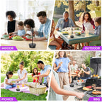 Fly Fans For Tables, Fly Repellent Fan Outdoor Indoor Keep Flies Away, Fly Repellent Fans For Tables With Holographic Blades For Picnic, Party, Restaurant, Kitchen, And Bbq, 4 Pack Black