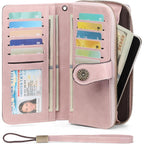 Wallets for Women Leather Credit Card Holder with RFID Blocking Holder Bifold Wristlet Clutch Wallet