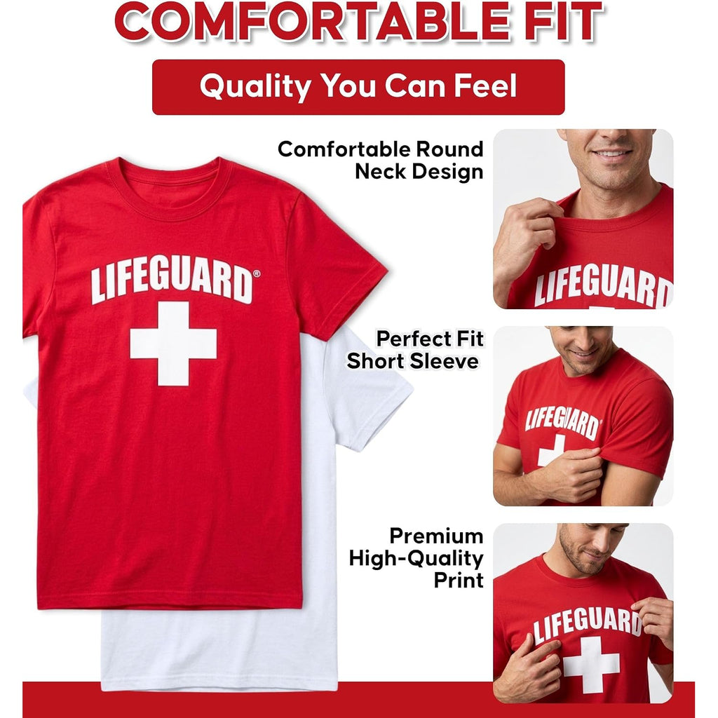 Lifeguard Officially Licensed 2-Pack Short Sleeve Crew Neck T-Shirt For Men Women Unisex Tee
