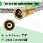 Unco- Metal Garden Hose, 10 Feet Stainless Steel No Kink, Durable Flexible | Water Hose For Garden, Yard, Outdoor Watering And Cleaning, Metal Hose For Everyday Outdoor Use