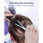 Ulg Professional Hair Thinning Scissors 6.5" Japanese Stainless Steel Hand-Honed Salon Barber Scissors For Stylist & Home Use, Texturizing Shears, Ergonomic Design With Patterned Handles