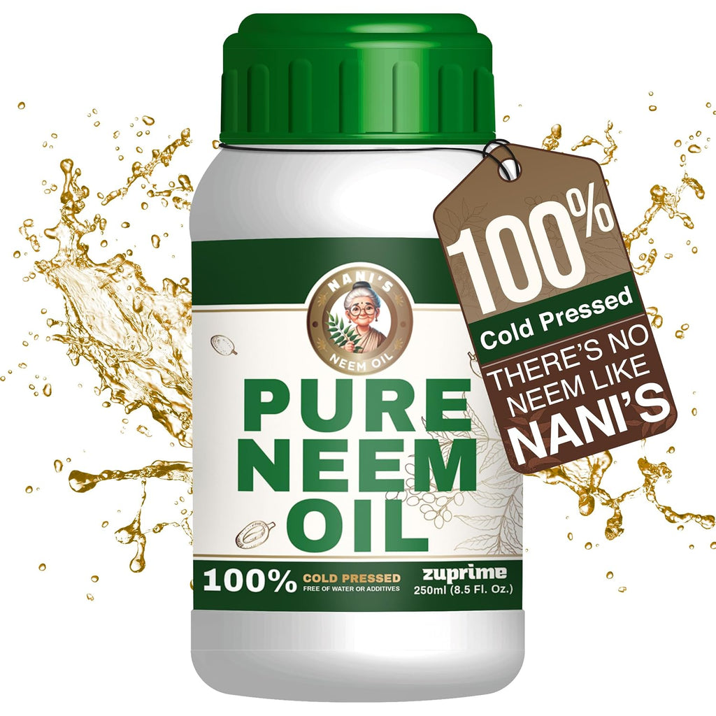 Nani'S Pure Neem Oil For Plants Concentrate - Dilute For Use As Organic Neem Oil Spray For Plants, Outdoor & Indoor Use - 100% Cold Pressed - Horticultural Enhanced Plant Health & Shine Need (8.5 Oz)