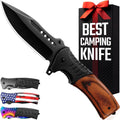 Grand Way Pocket Knife Spring Assisted Folding Knives - Best Camping Hunting Fishing Hiking Survival Knife - Travel Accessories Gear - Stocking Stuffers for Men 0207