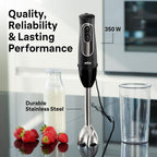 Braun Multiquick 5 Immersion Hand Blender With Dual Speed + Turbo And Patented Technology, 350W - Includes Beaker And Whisk, Black, Mq505