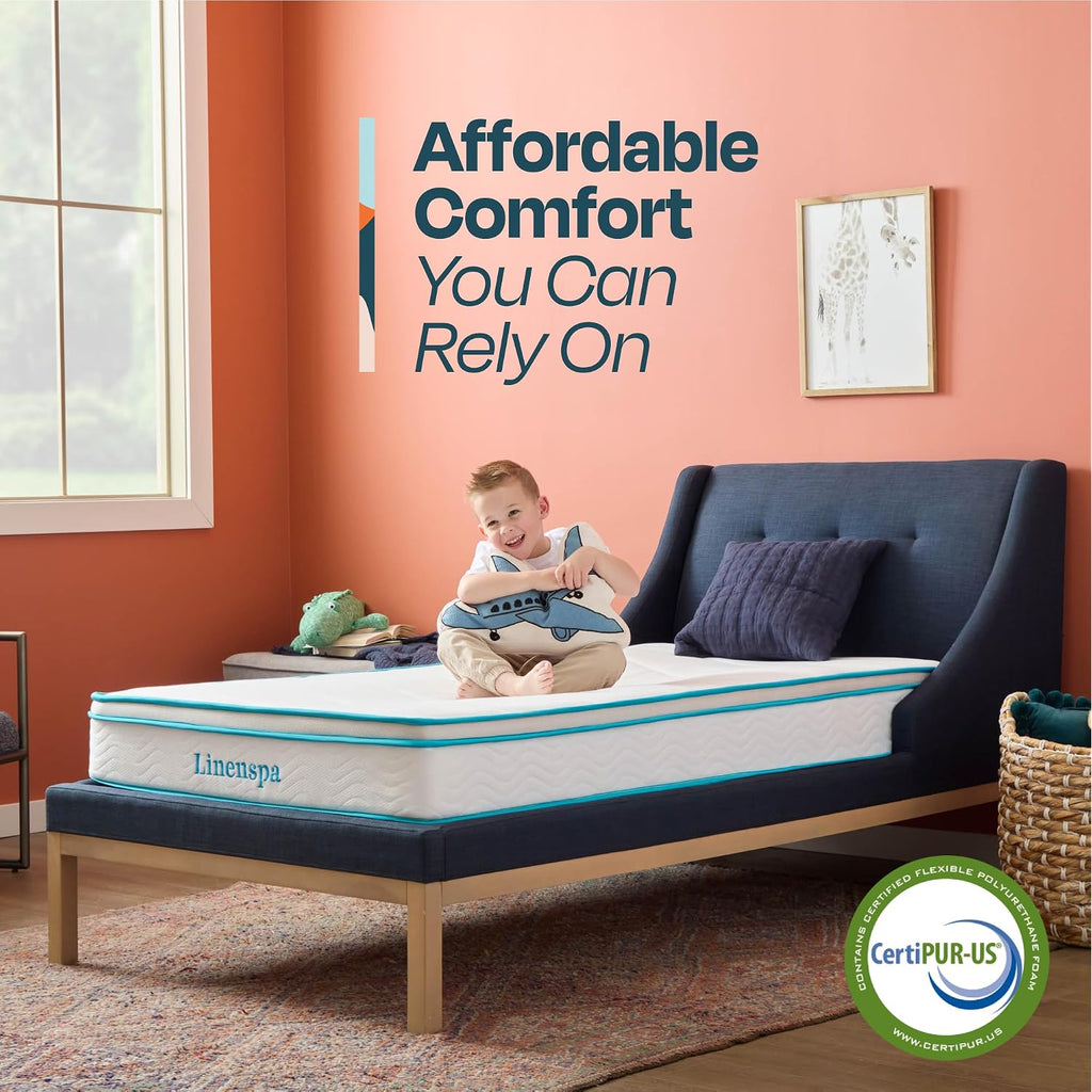 Linenspa 8 Inch Hybrid Mattress - Twin - Bed In A Box