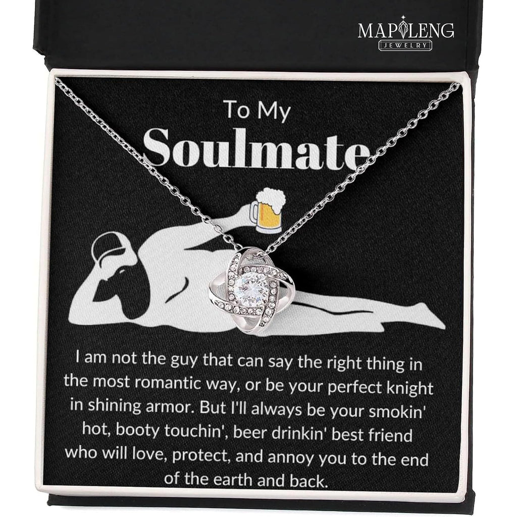 To My Soulmate Necklace For Women, Funny Gifts For Girlfriend, Personalized Christmas Presents For Girlfriend, Best Birthday Meaningful Gift Ideas For Wife, Women Romantic Jewelry For Her Anniversary