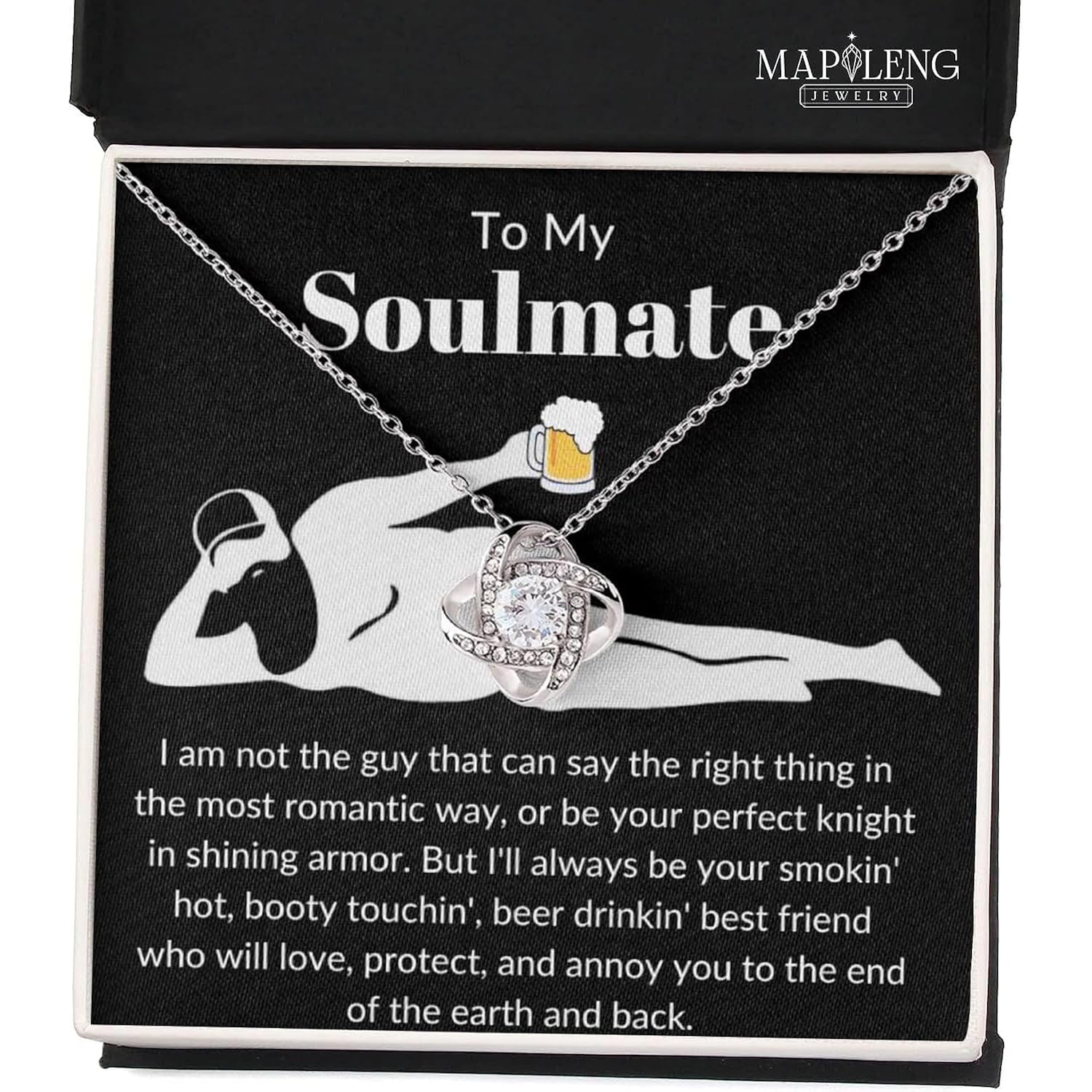 To My Soulmate Necklace For Women, Funny Gifts For Girlfriend, Personalized Christmas Presents For Girlfriend, Best Birthday Meaningful Gift Ideas For Wife, Women Romantic Jewelry For Her Anniversary