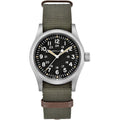 Hamilton Khaki Field Mechanical Men'S Watch, 38Mm Stainless Steel Case, Swiss Made, Black Dial Analog Wrist Watch For Men, 50M Waterproof, Sapphire Crystal, Textile Strap