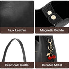 Slouchy Shoulder Bag Shoulder Purse With Cherry Charm Hobo Bags For Work Travel