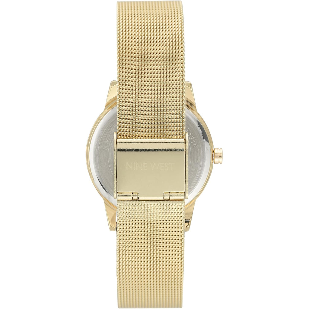 Nine West Women'S Floral Dial Mesh Bracelet Watch