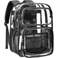 Clear Backpack For School - 17 Inch Heavy Duty Clear Bookbag | 2 Front Pockets, Reinforced 900D Oxford Base, Padded Straps, 0.5Mm Thick Pvc, Fit 16"Laptop, Load 22 Lbs. Age 12+ Students