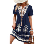 Wiholl Summer Dresses For Women Casual Tshirt Boho Dress Wedding Guest Dresses Short Sleeve Fashion Beach Vacation Clothes