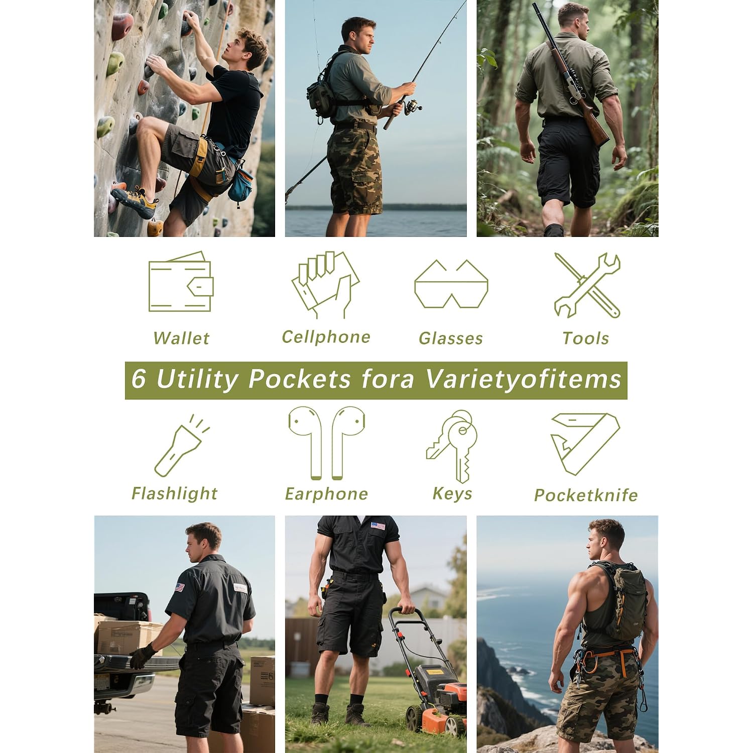 Camo Cargo Shorts For Men Cotton Casual Wild Outdoor Work Relaxed Fit Shorts With Multi-Pocket